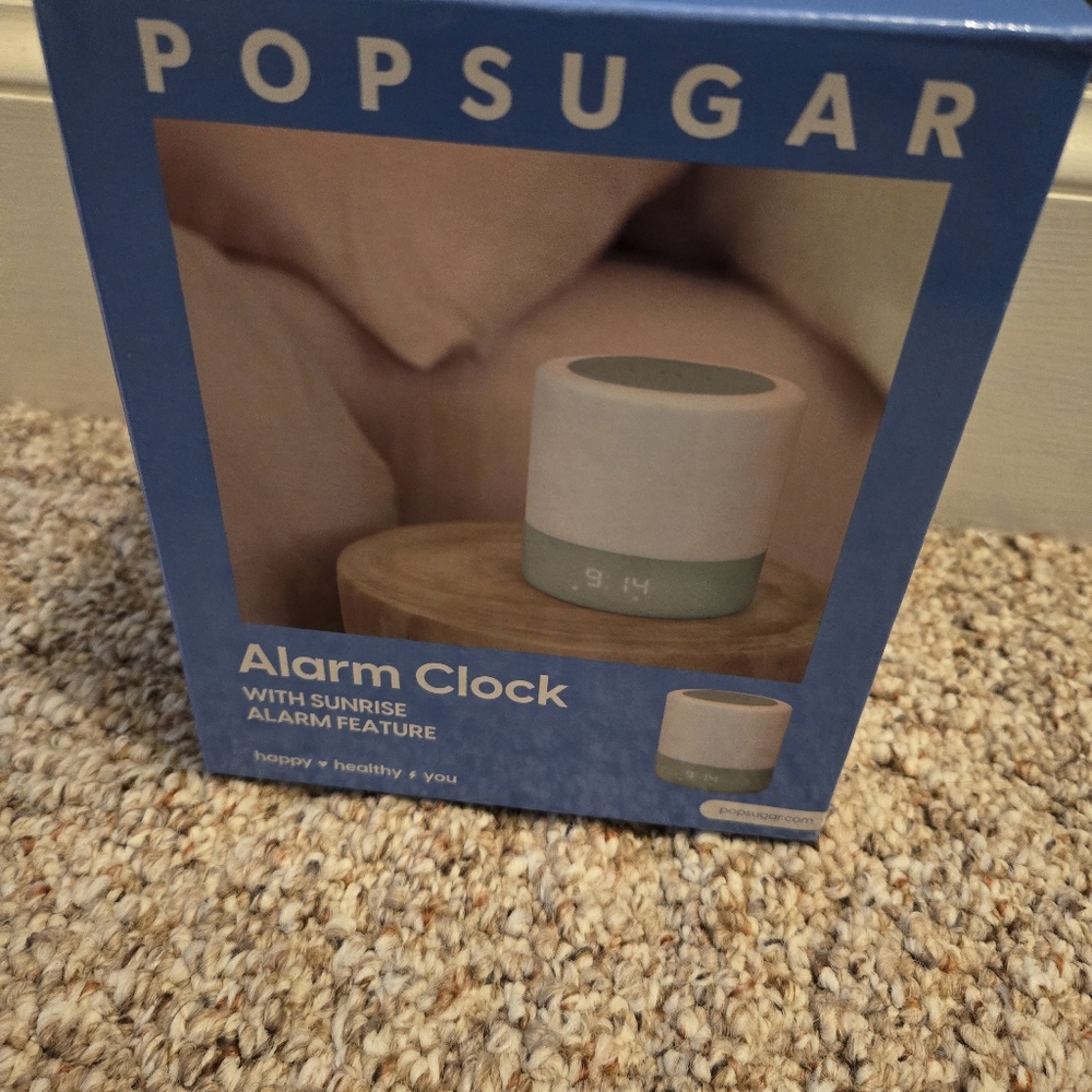 POPSUGAR Alarm Clock with Sunrise Feature - Blue and White